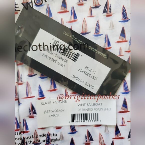 SLATE & STONE Printed Poplin Shirt - Picture 5 of 5